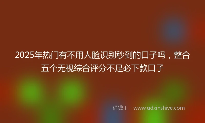 2025年热门有不用人脸识别秒到的口子吗，整合五个无视综合评分不足必下款口子