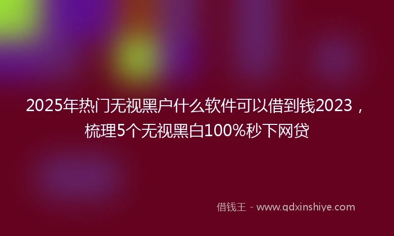 2025年热门无视黑户什么软件可以借到钱2023，梳理5个无视黑白100%秒下网贷