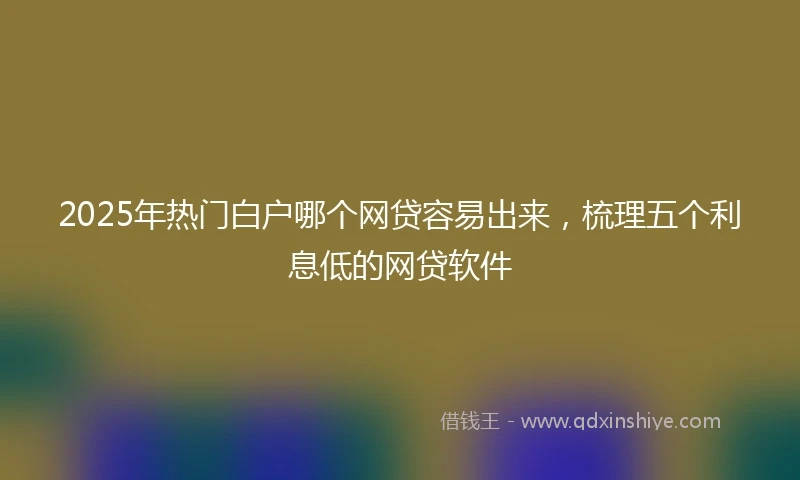 2025年热门白户哪个网贷容易出来，梳理五个利息低的网贷软件