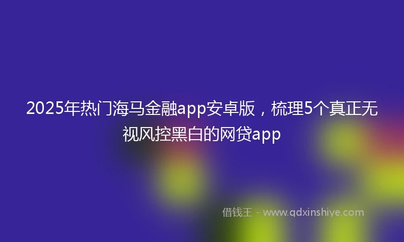 2025年热门海马金融app安卓版，梳理5个真正无视风控黑白的网贷app