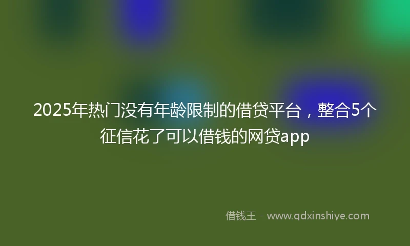 2025年热门没有年龄限制的借贷平台，整合5个征信花了可以借钱的网贷app