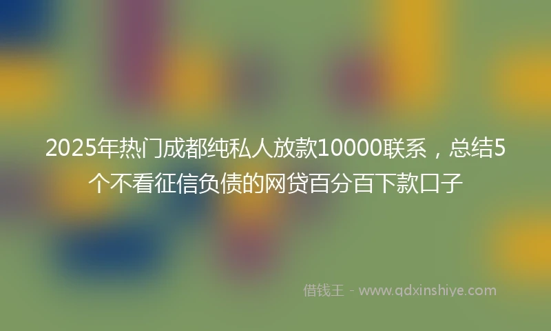 2025年热门成都纯私人放款10000联系，总结5个不看征信负债的网贷百分百下款口子
