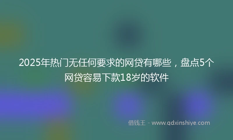 2025年热门无任何要求的网贷有哪些，盘点5个网贷容易下款18岁的软件