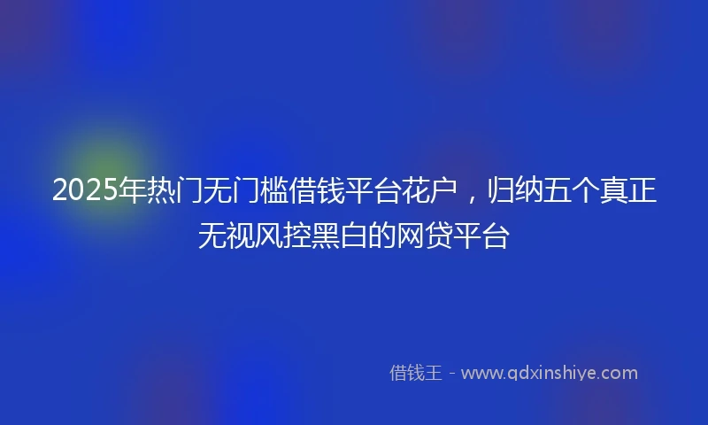 2025年热门无门槛借钱平台花户，归纳五个真正无视风控黑白的网贷平台