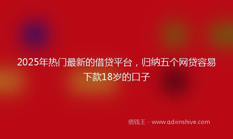 2025年热门最新的借贷平台，归纳五个网贷容易下款18岁的口子