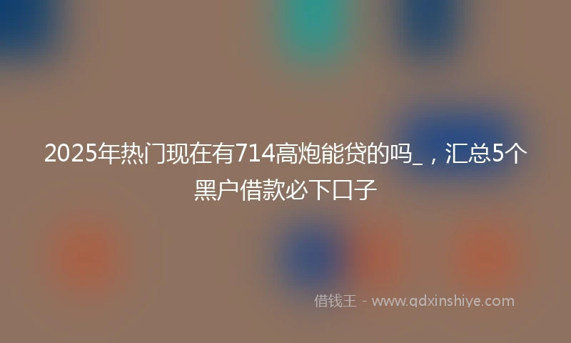 2025年热门现在有714高炮能贷的吗_，汇总5个黑户借款必下口子