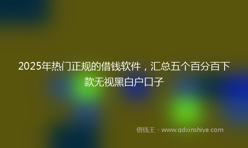 2025年热门正规的借钱软件，汇总五个百分百下款无视黑白户口子