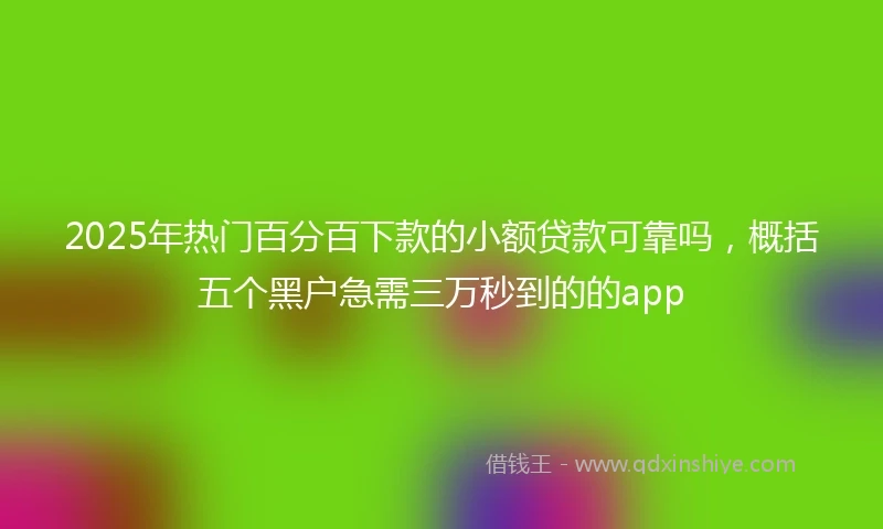 2025年热门百分百下款的小额贷款可靠吗，概括五个黑户急需三万秒到的的app