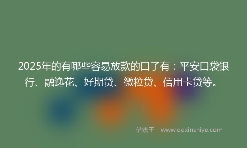 2025年的有哪些容易放款的口子有：平安口袋银行、融逸花、好期贷、微粒贷、信用卡贷等。