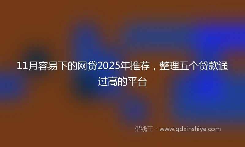 11月容易下的网贷2025年推荐，整理五个贷款通过高的平台