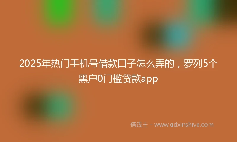 2025年热门手机号借款口子怎么弄的，罗列5个黑户0门槛贷款app