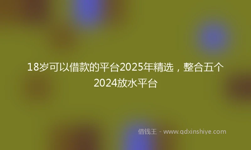 18岁可以借款的平台2025年精选，整合五个2024放水平台