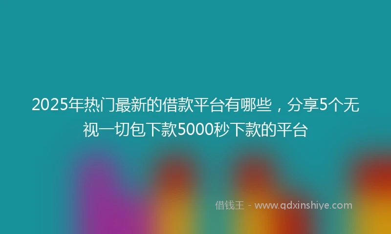 2025年热门最新的借款平台有哪些，分享5个无视一切包下款5000秒下款的平台