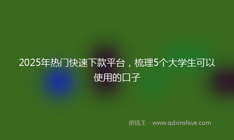 2025年热门快速下款平台，梳理5个大学生可以使用的口子