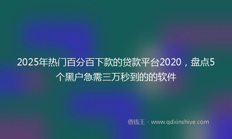 2025年热门百分百下款的贷款平台2020，盘点5个黑户急需三万秒到的的软件