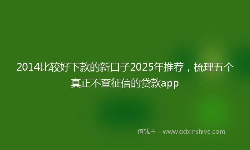 2014比较好下款的新口子2025年推荐，梳理五个真正不查征信的贷款app