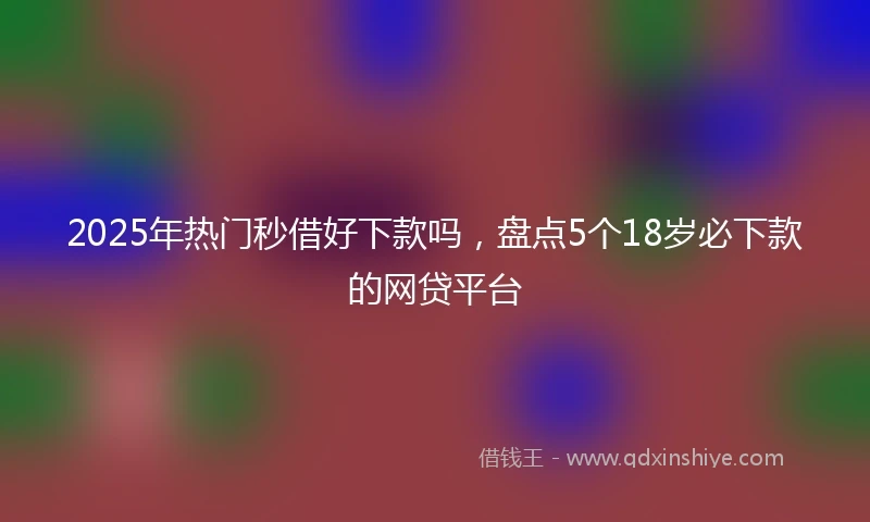 2025年热门秒借好下款吗，盘点5个18岁必下款的网贷平台