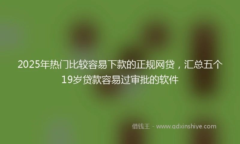 2025年热门比较容易下款的正规网贷，汇总五个19岁贷款容易过审批的软件