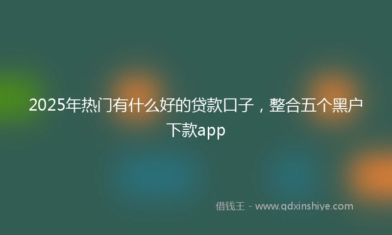 2025年热门有什么好的贷款口子，整合五个黑户下款app