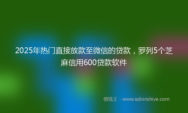 2025年热门直接放款至微信的贷款,罗列5个芝麻信用600贷款软件