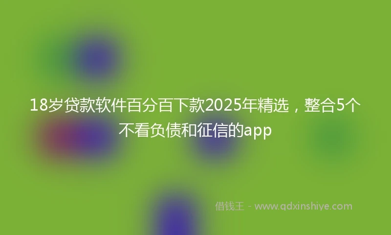 18岁贷款软件百分百下款2025年精选，整合5个不看负债和征信的app