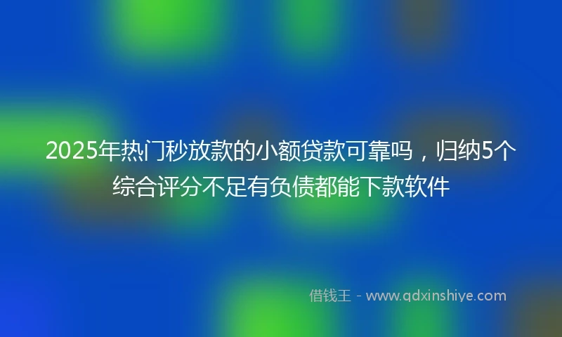 2025年热门秒放款的小额贷款可靠吗，归纳5个综合评分不足有负债都能下款软件