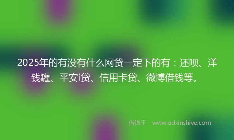 2025年的有没有什么网贷一定下的有：还呗、洋钱罐、平安i贷、信用卡贷、微博借钱等。