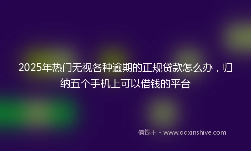 2025年热门无视各种逾期的正规贷款怎么办，归纳五个手机上可以借钱的平台