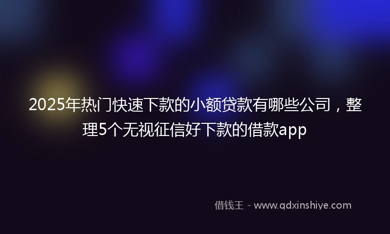 2025年热门快速下款的小额贷款有哪些公司，整理5个无视征信好下款的借款app
