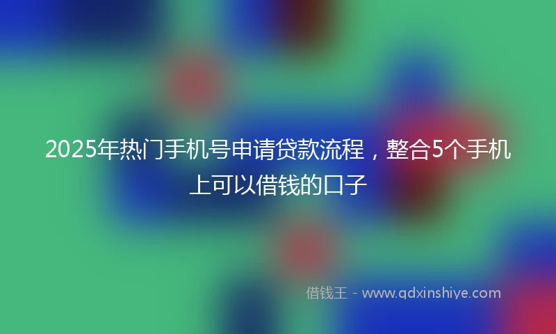 2025年热门手机号申请贷款流程，整合5个手机上可以借钱的口子