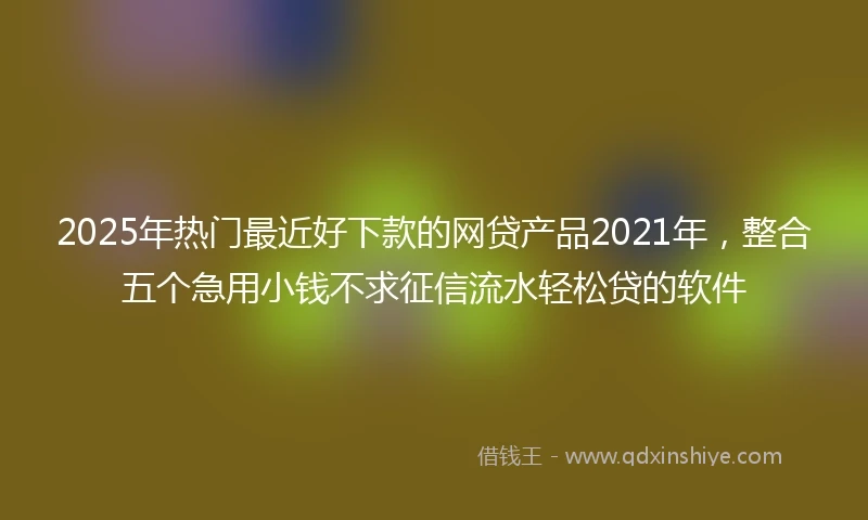 2025年热门最近好下款的网贷产品2021年，整合五个急用小钱不求征信流水轻松贷的软件