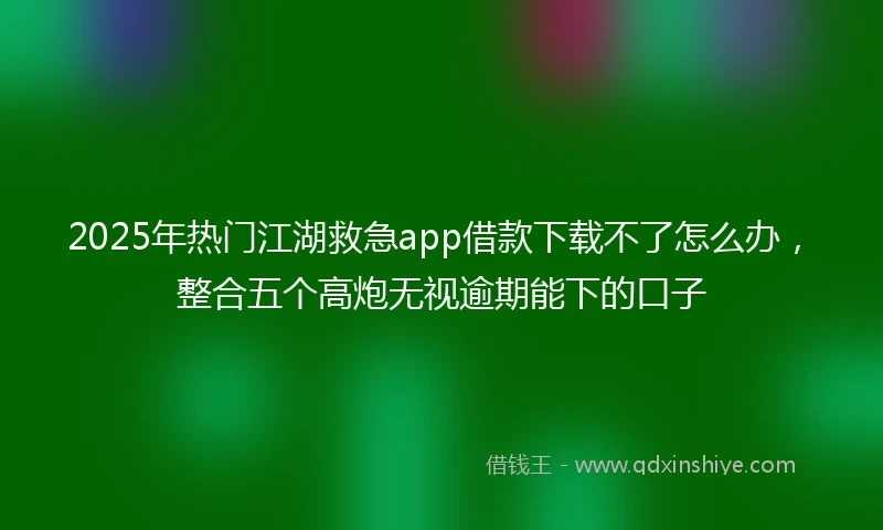 2025年热门江湖救急app借款下载不了怎么办，整合五个高炮无视逾期能下的口子