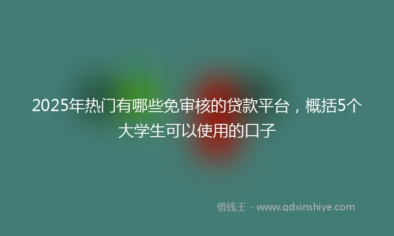 2025年热门有哪些免审核的贷款平台，概括5个大学生可以使用的口子