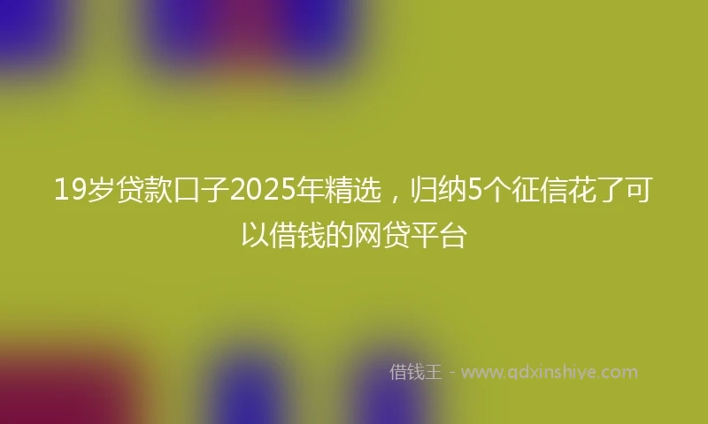 19岁贷款口子2025年精选，归纳5个征信花了可以借钱的网贷平台