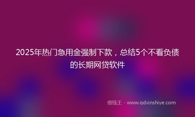 2025年热门急用金强制下款，总结5个不看负债的长期网贷软件