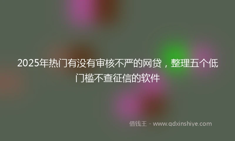 2025年热门有没有审核不严的网贷，整理五个低门槛不查征信的软件