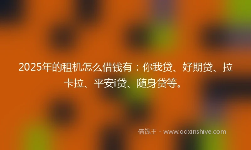 2025年的租机怎么借钱有：你我贷、好期贷、拉卡拉、平安i贷、随身贷等。