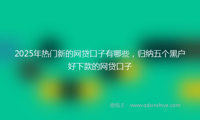 2025年热门新的网贷口子有哪些，归纳五个黑户好下款的网贷口子