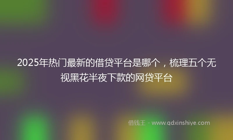 2025年热门最新的借贷平台是哪个，梳理五个无视黑花半夜下款的网贷平台