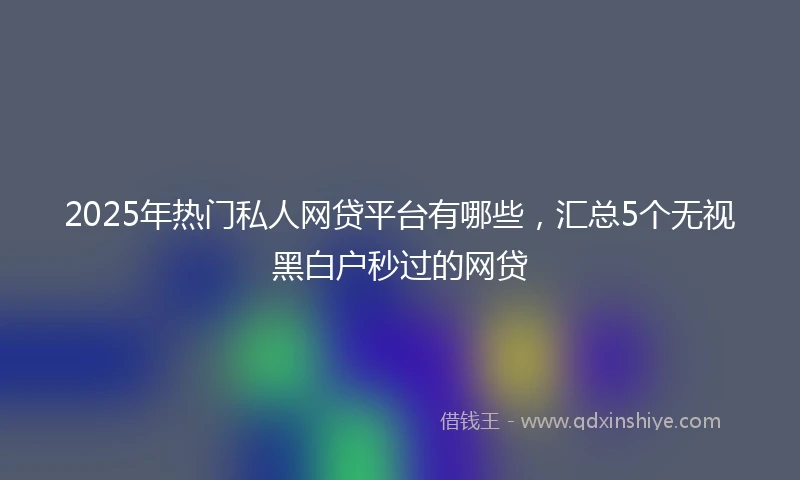2025年热门私人网贷平台有哪些，汇总5个无视黑白户秒过的网贷
