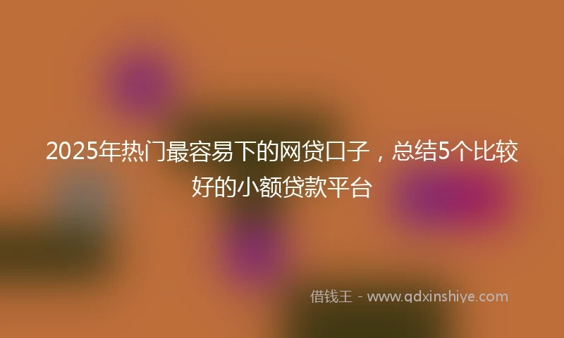 2025年热门最容易下的网贷口子，总结5个比较好的小额贷款平台