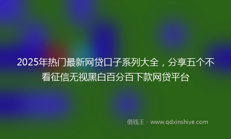 2025年热门最新网贷口子系列大全，分享五个不看征信无视黑白百分百下款网贷平台