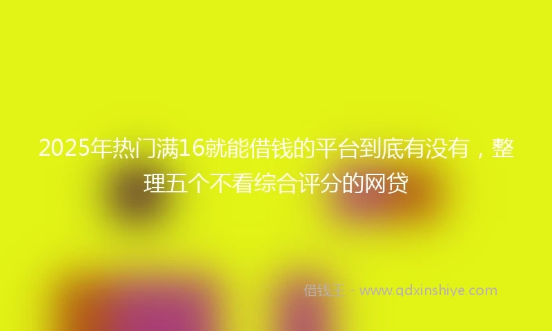 2025年热门满16就能借钱的平台到底有没有，整理五个不看综合评分的网贷