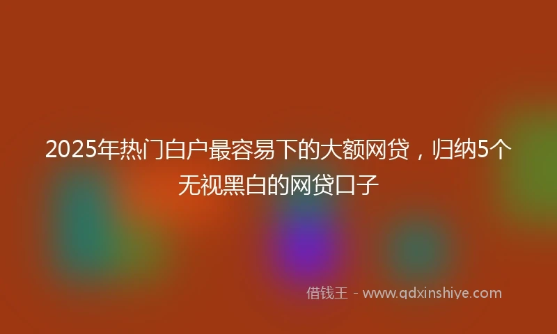2025年热门白户最容易下的大额网贷，归纳5个无视黑白的网贷口子