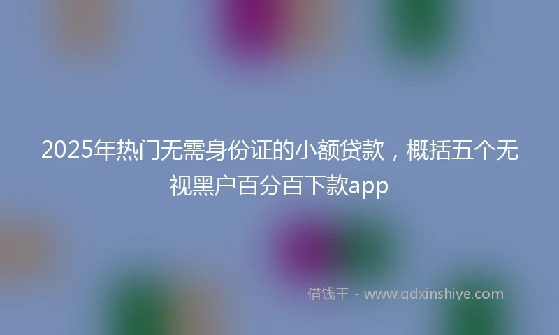 2025年热门无需身份证的小额贷款，概括五个无视黑户百分百下款app