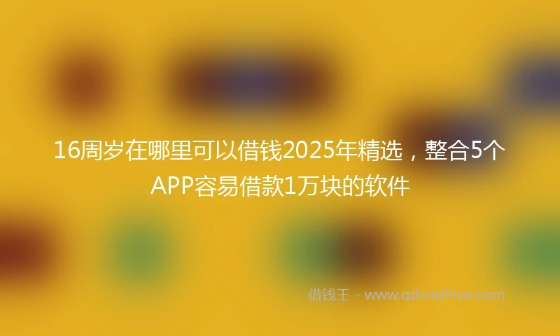 16周岁在哪里可以借钱2025年精选，整合5个APP容易借款1万块的软件