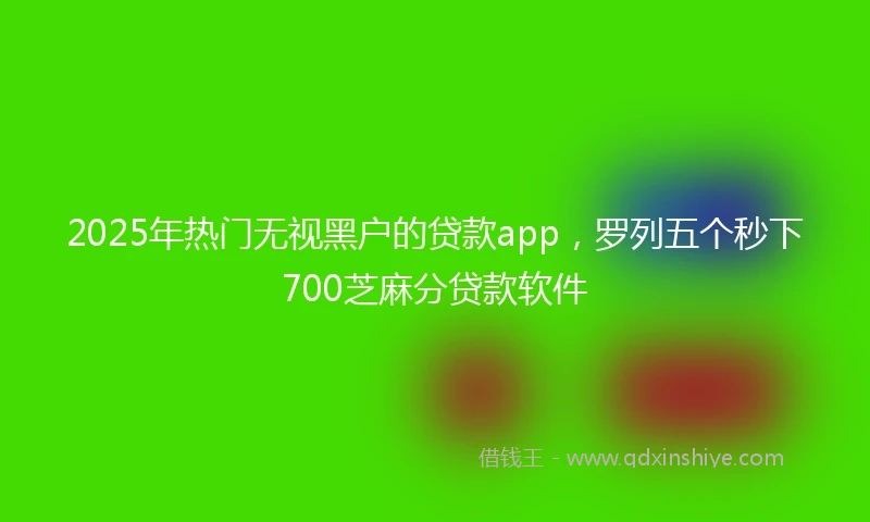 2025年热门无视黑户的贷款app，罗列五个秒下700芝麻分贷款软件
