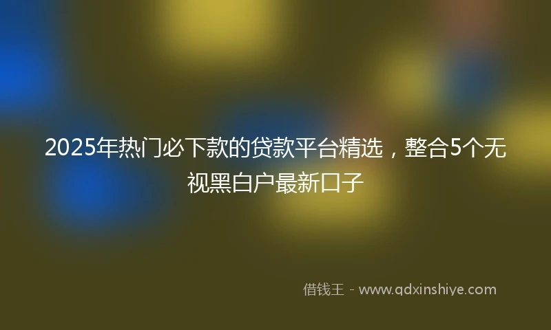 2025年热门必下款的贷款平台精选，整合5个无视黑白户最新口子