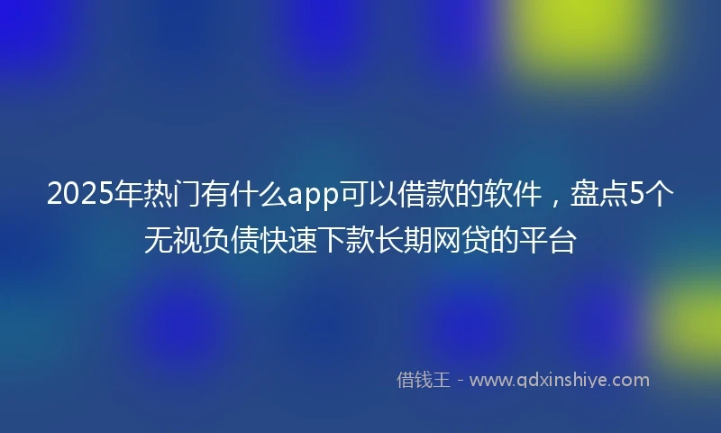 2025年热门有什么app可以借款的软件，盘点5个无视负债快速下款长期网贷的平台