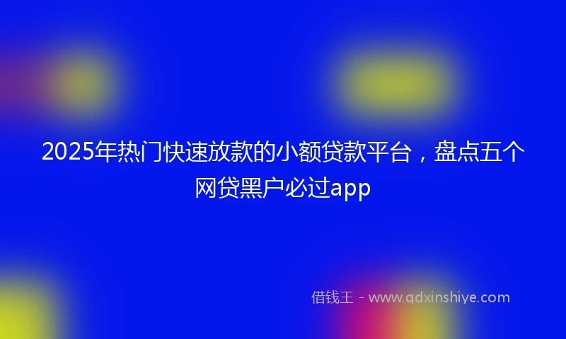 2025年热门快速放款的小额贷款平台，盘点五个网贷黑户必过app